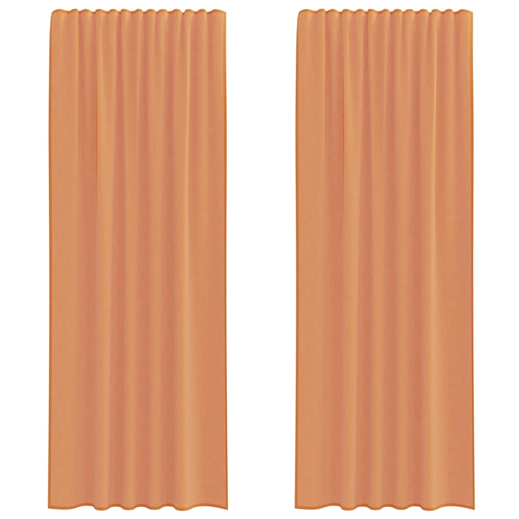 Gordijnen met lussen 2 st terracotta 140x260 cm