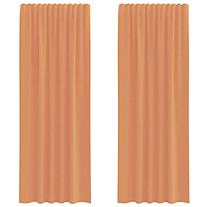 Gordijnen met lussen 2 st terracotta 140x260 cm