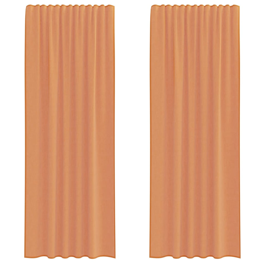Gordijnen met lussen 2 st terracotta 140x260 cm