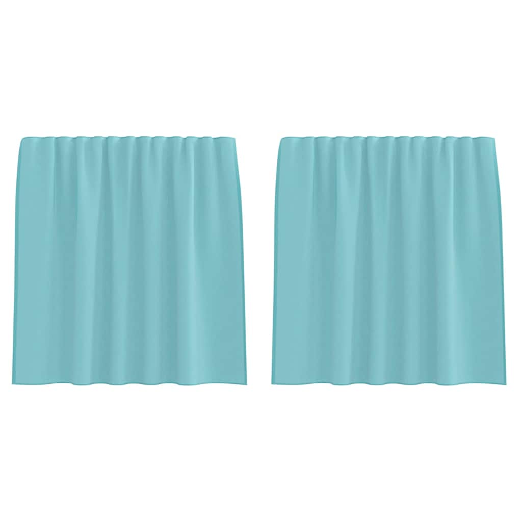 Gordijnen Voile met lussen 2 st 140x140 cm turkoois
