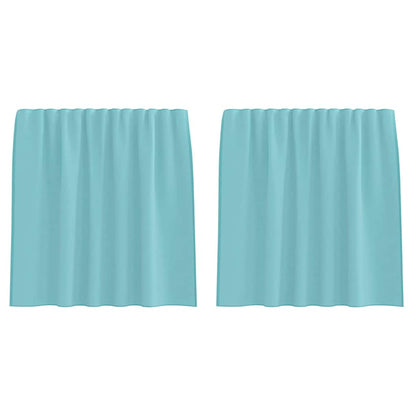 Gordijnen Voile met lussen 2 st 140x140 cm turkoois