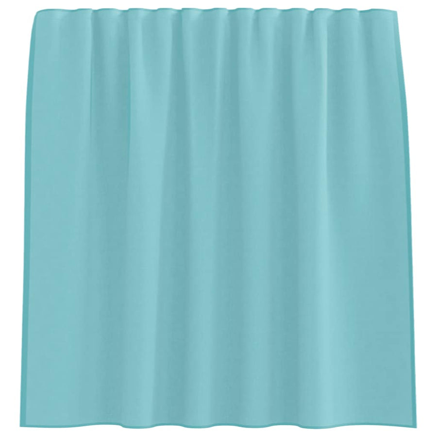 Gordijnen Voile met lussen 2 st 140x140 cm turkoois