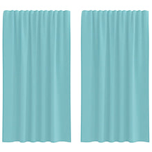 Gordijnen voile met lussen 2 st 140x175 cm turkoois