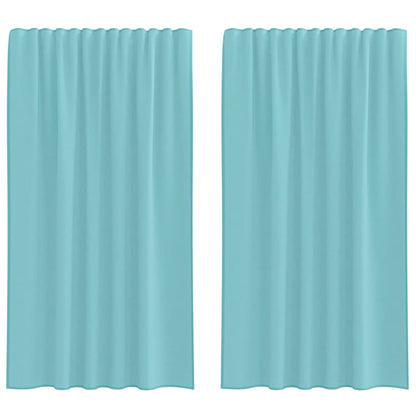 Gordijnen voile met lussen 2 st 140x175 cm turkoois