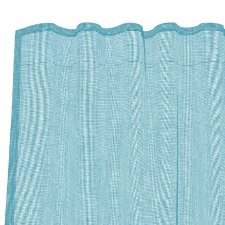 Gordijnen voile met lussen 2 st 140x175 cm turkoois