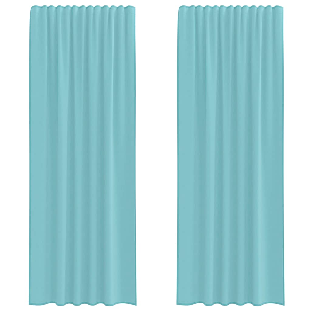 Gordijnen met lussen 2 st 140x260 cm turkoois
