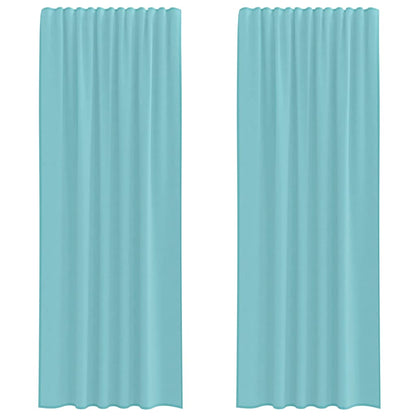 Gordijnen met lussen 2 st 140x260 cm turkoois