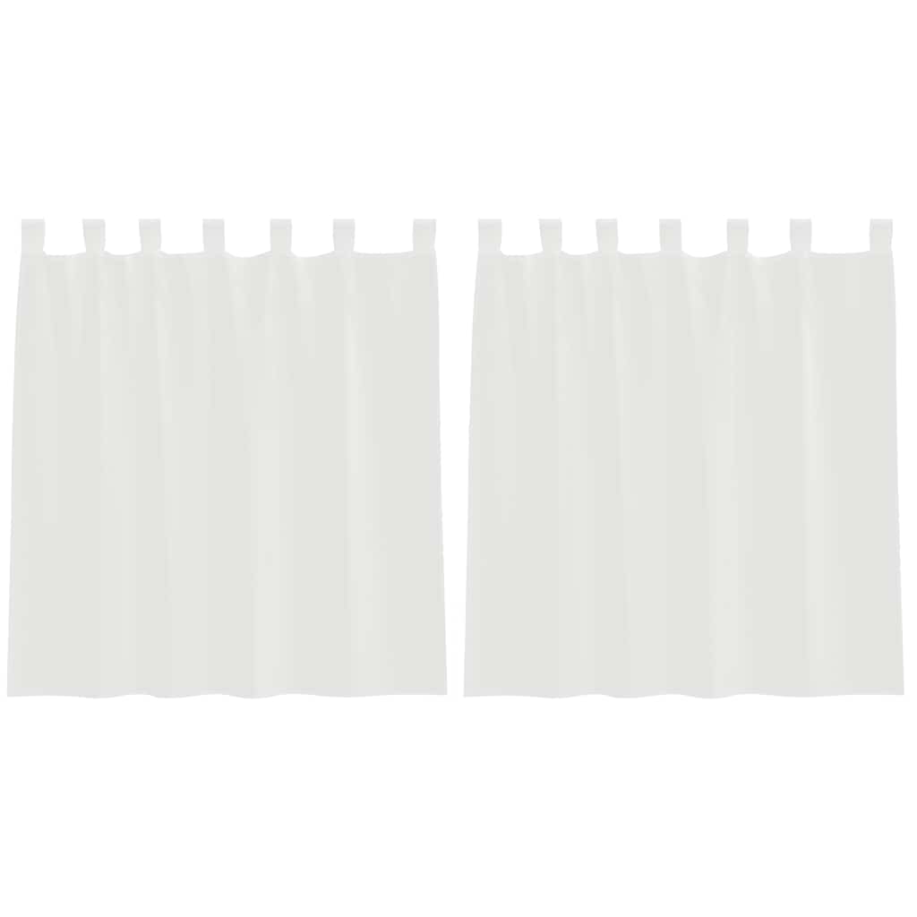 Gordijnen Voile 2 St Wit 140 x 140 cm met lussen