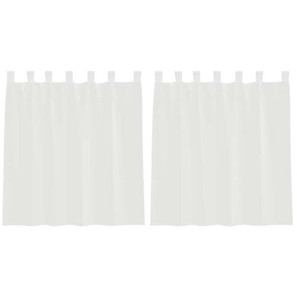 Gordijnen Voile 2 St Wit 140 x 140 cm met lussen