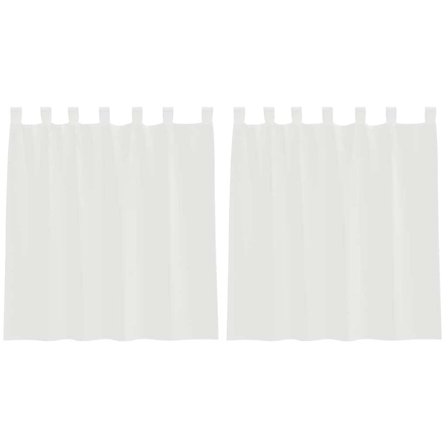 Gordijnen Voile 2 St Wit 140 x 140 cm met lussen