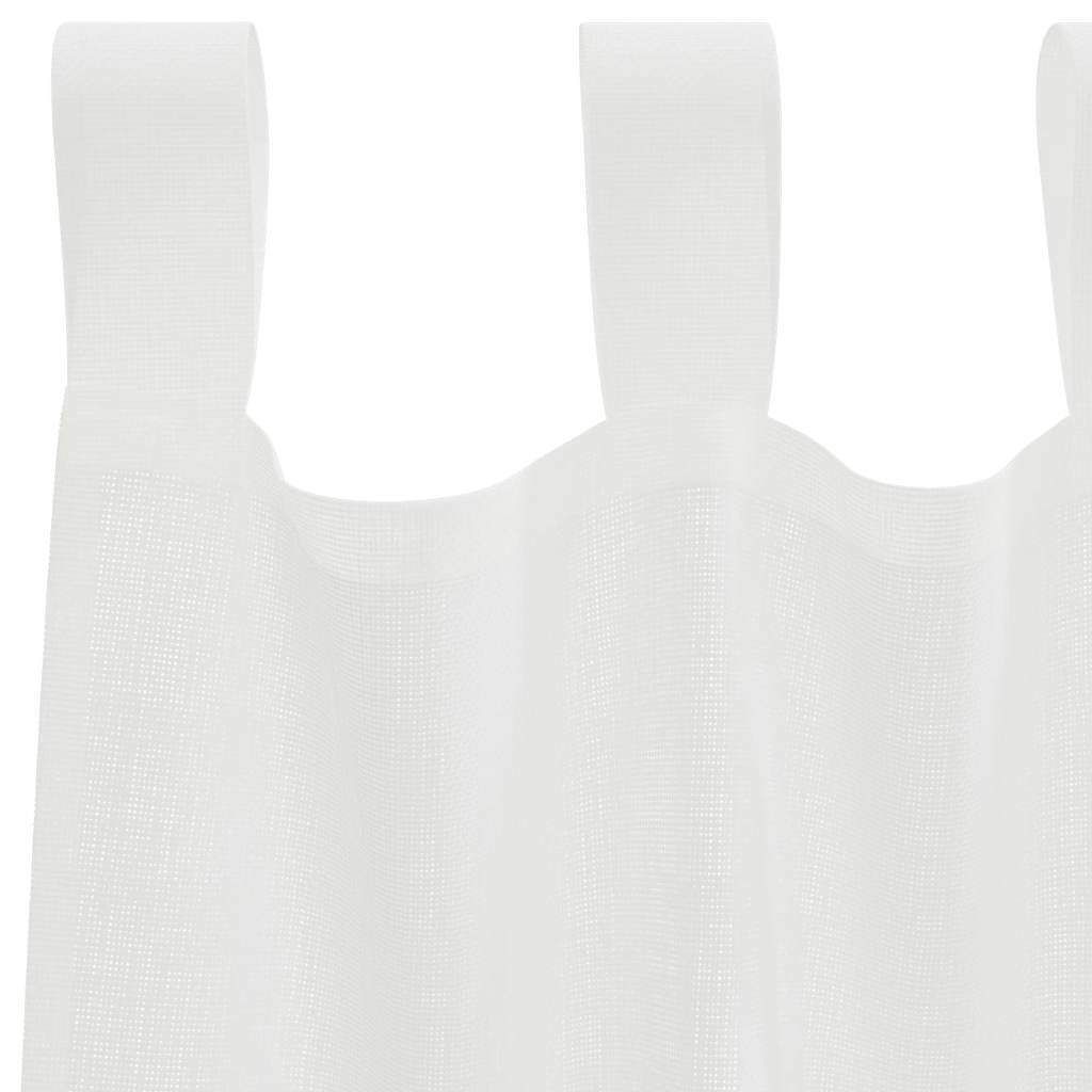 Gordijnen Voile 2 St Wit 140 x 140 cm met lussen