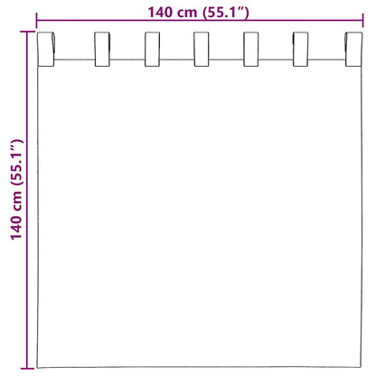 Gordijnen Voile 2 St Wit 140 x 140 cm met lussen