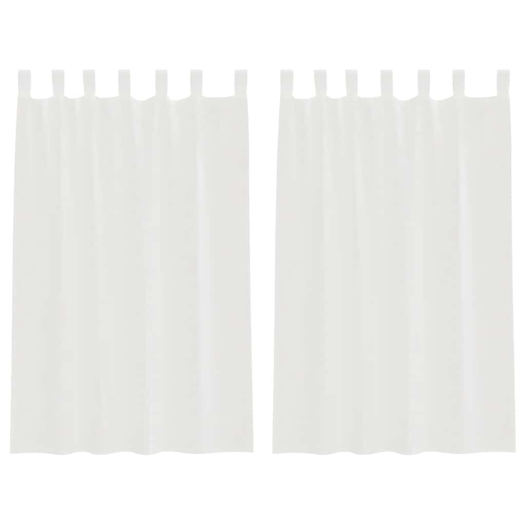Gordijnen Voile 2 St Wit 140 x 175 cm met lussen