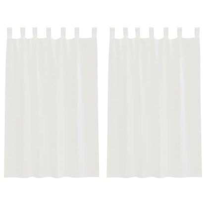 Gordijnen Voile 2 St Wit 140 x 175 cm met lussen