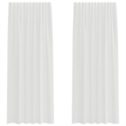 Gordijnen met lussen 2 st 140x245 cm wit