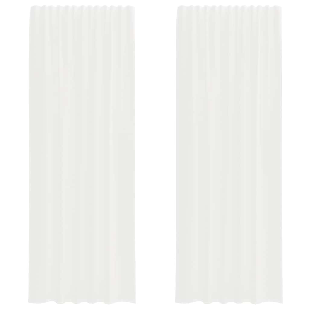 Gordijnen met lussen 2 st 140x260 cm wit