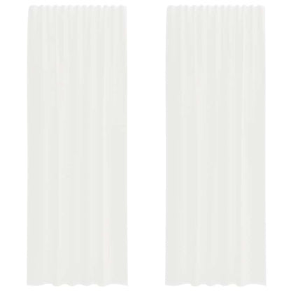 Gordijnen met lussen 2 st 140x260 cm wit
