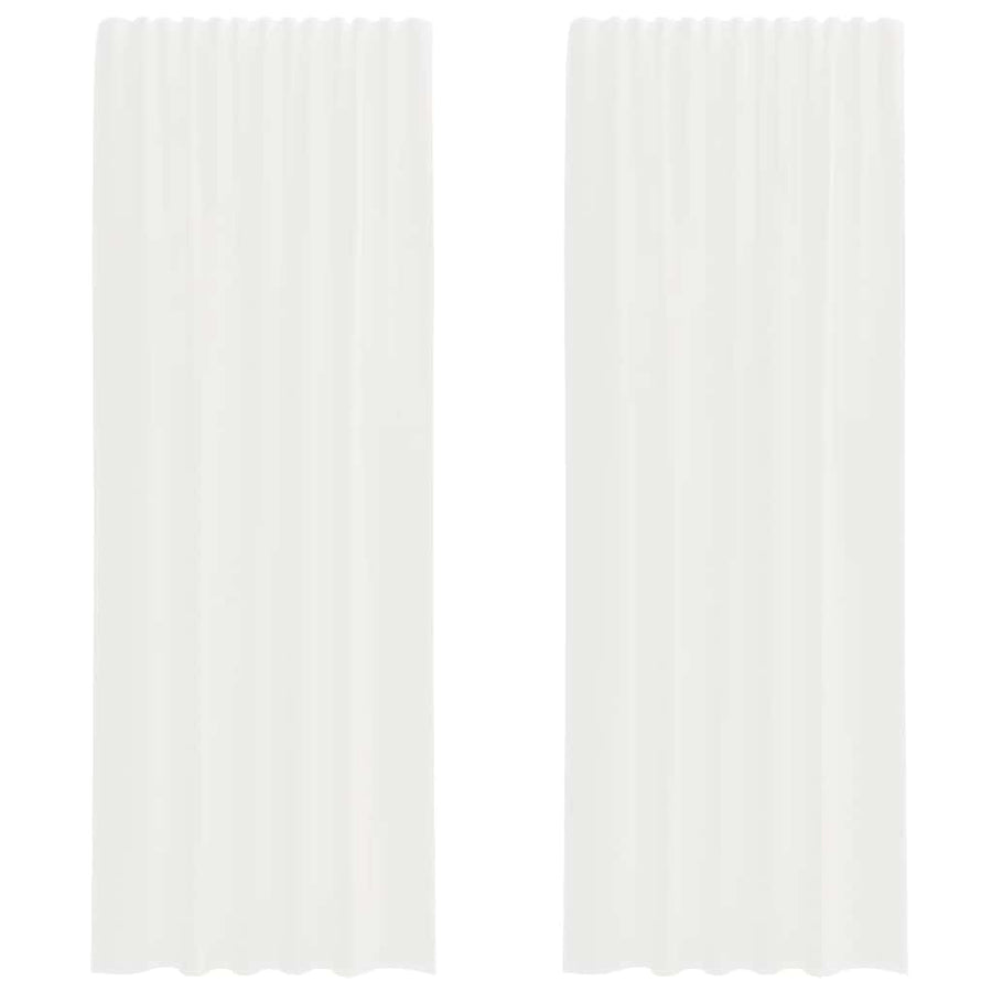 Gordijnen met lussen 2 st 140x260 cm wit