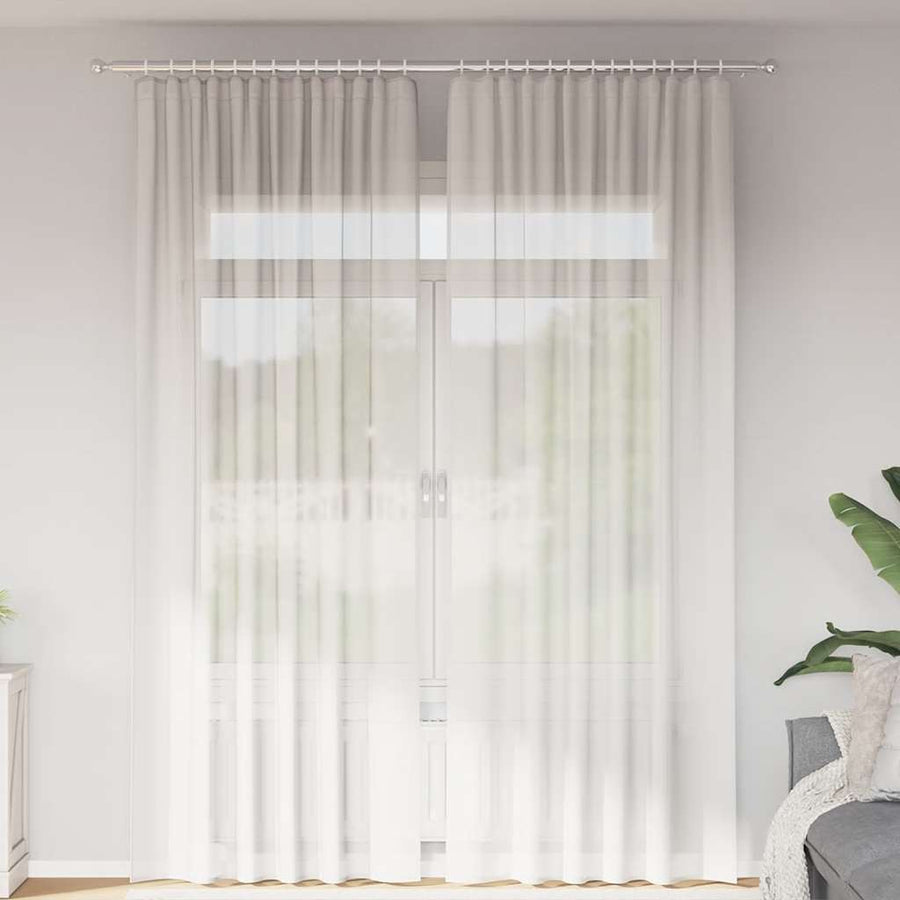 Gordijnen met lussen 2 st 140x260 cm wit