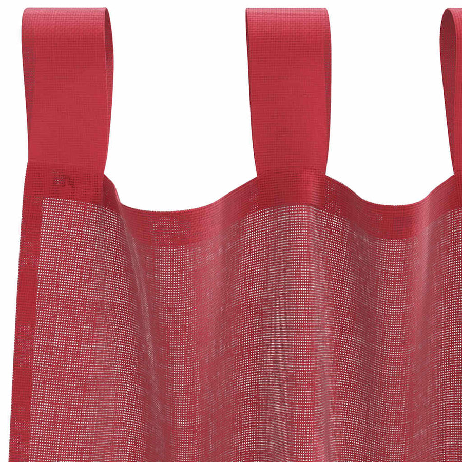 Gordijnen voile met lussen 2 st 140x140 cm wijnrood