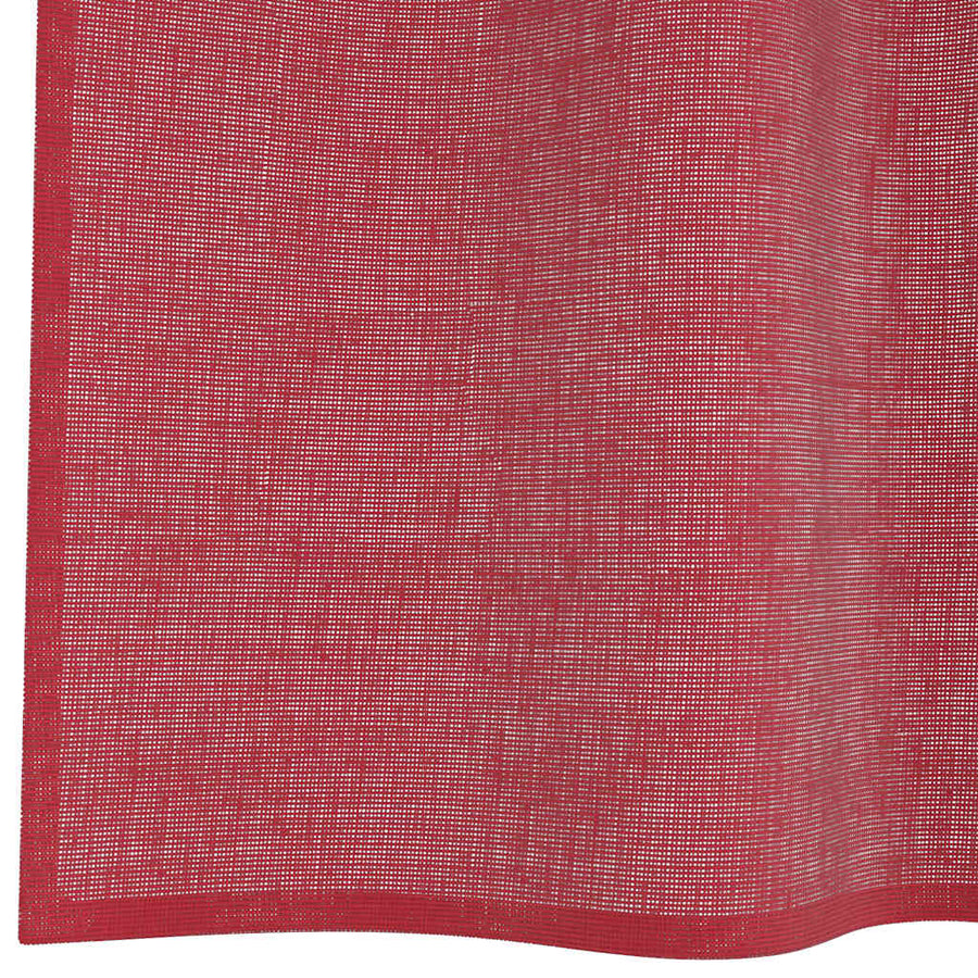 Gordijnen voile met lussen 2 st 140x140 cm wijnrood