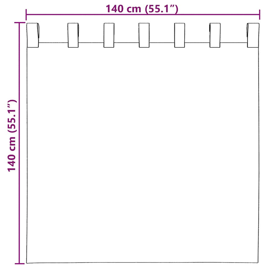 Gordijnen voile met lussen 2 st 140x140 cm wijnrood