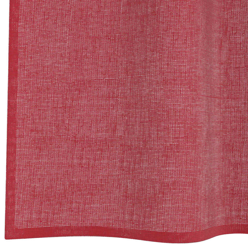 Gordijnen voile met lussen 2 st 140x175 cm wijnrood