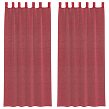 Gordijnen Voile met lussen 2 st 140x225 cm wijnrood
