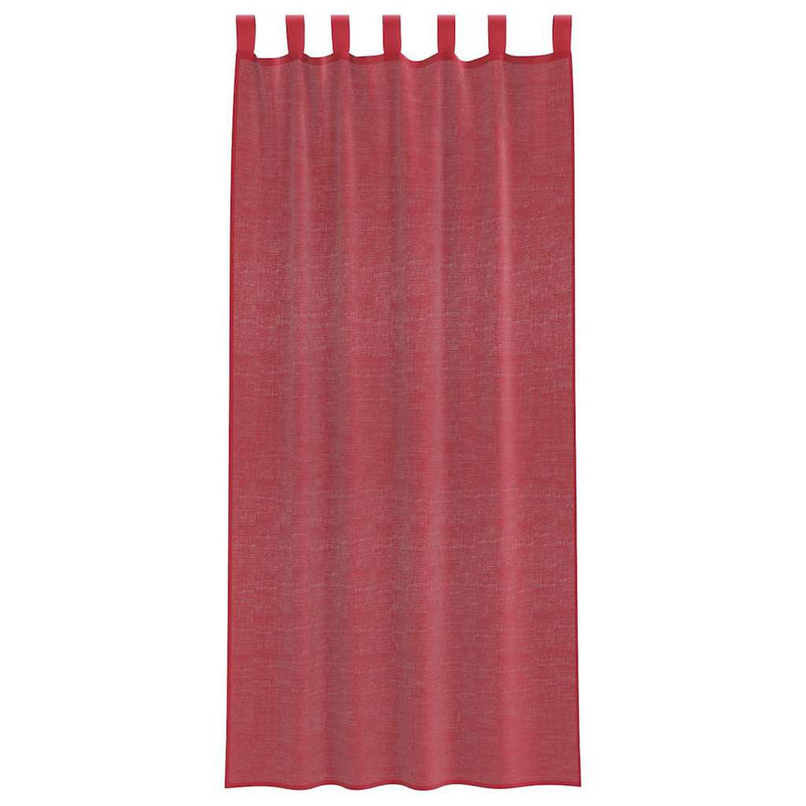 Gordijnen Voile met lussen 2 st 140x225 cm wijnrood