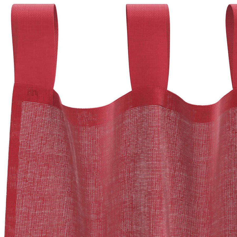 Gordijnen Voile met lussen 2 st 140x225 cm wijnrood