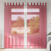 Gordijnen voile 2 st 140x225 cm wijnrood