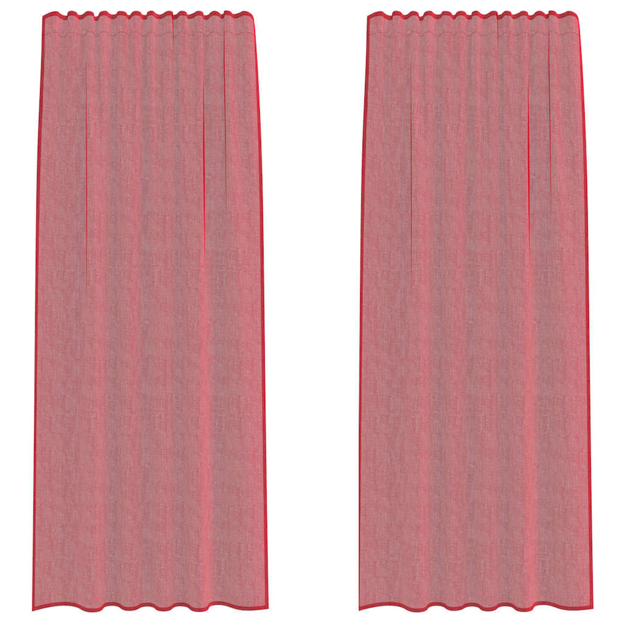 Gordijnen met lussen 2 st 140x245 cm wijnrood