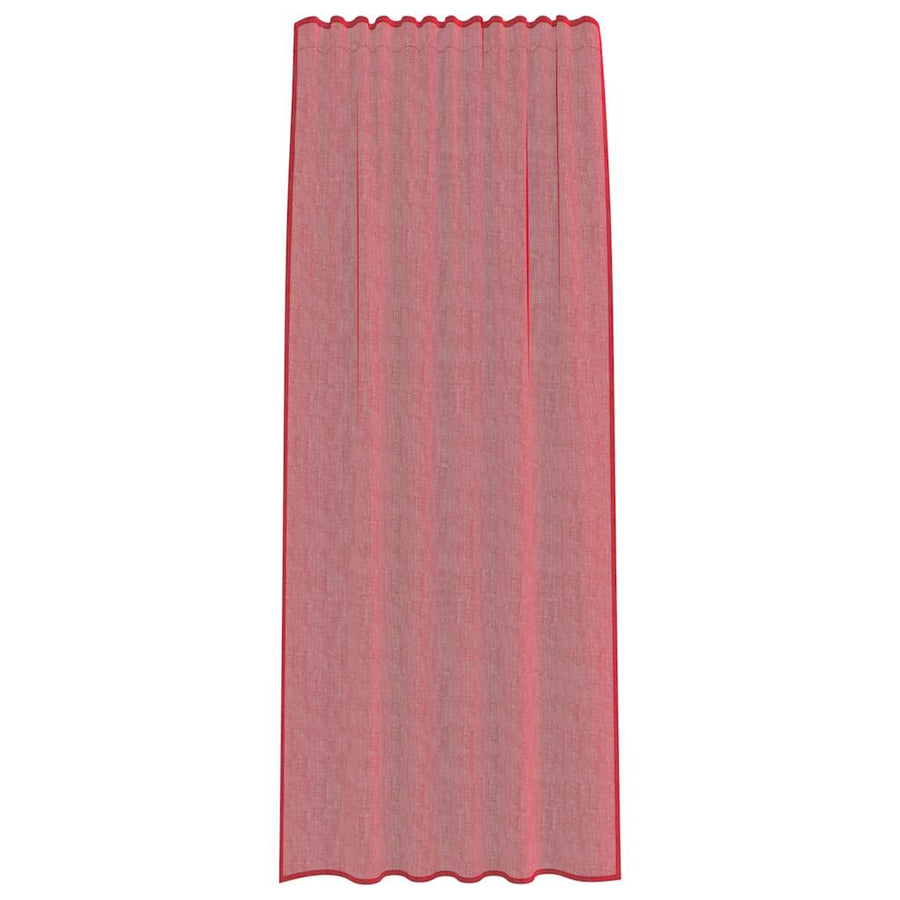 Gordijnen met lussen 2 st 140x245 cm wijnrood