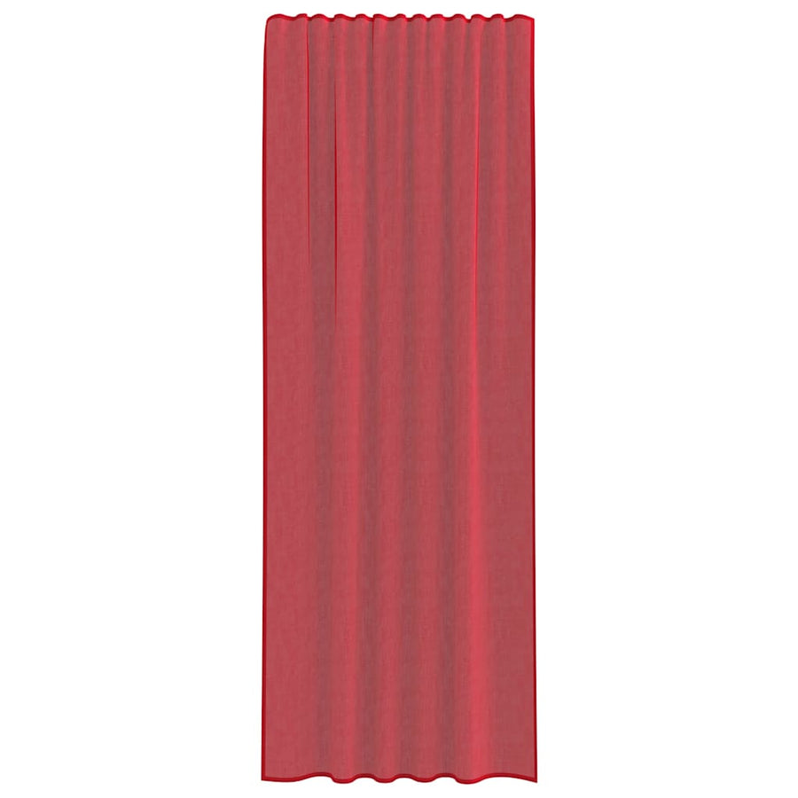Gordijnen met lussen 2 st 140x260 cm wijnrood