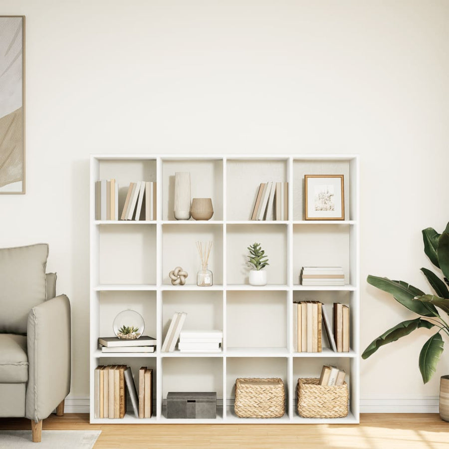 Boekenkast 137,5x29x137,5 cm bewerkt hout wit