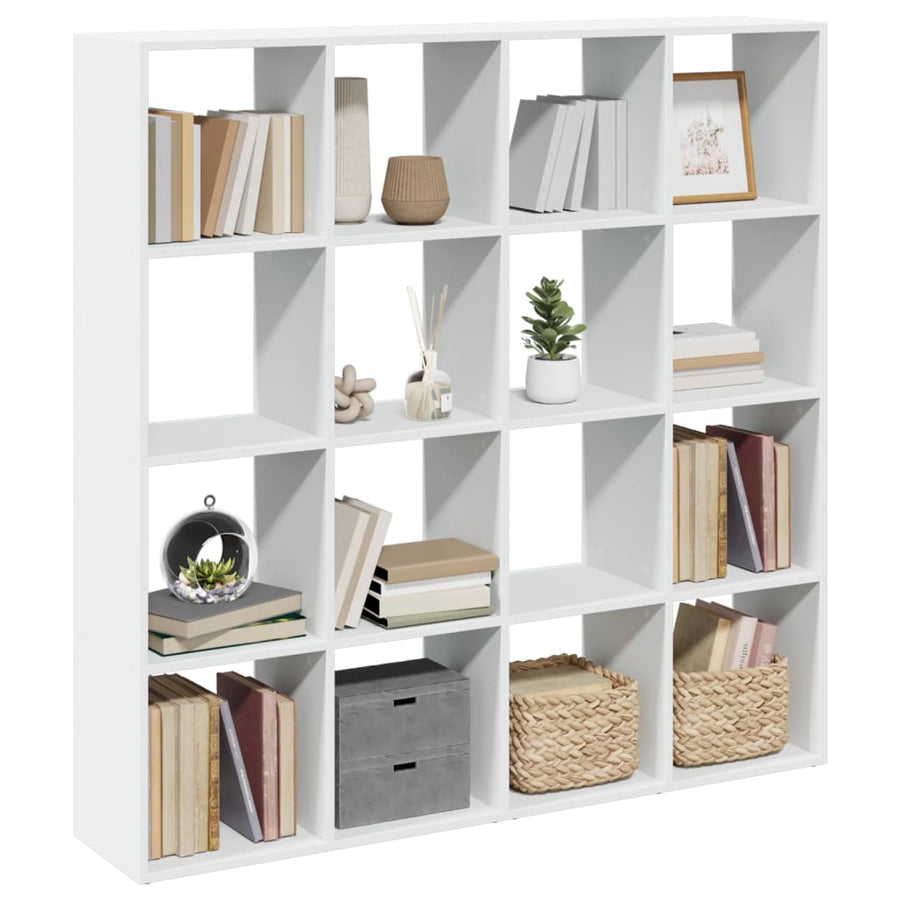 Boekenkast 137,5x29x137,5 cm bewerkt hout wit