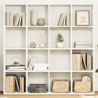 Bookcase 137.5x29x137.5 cm carved wood white