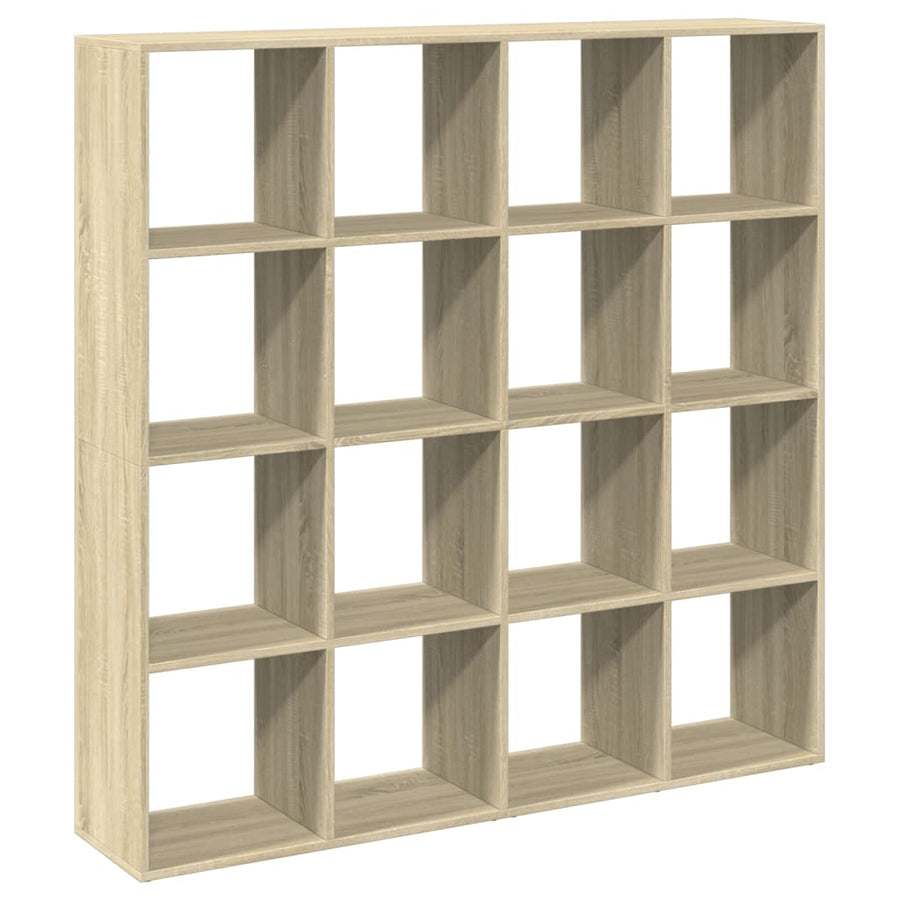 Boekenkast 137,5x29x137,5 cm bewerkt hout sonoma eikenkleurig