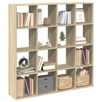 Boekenkast 137,5x29x137,5 cm bewerkt hout sonoma eikenkleurig