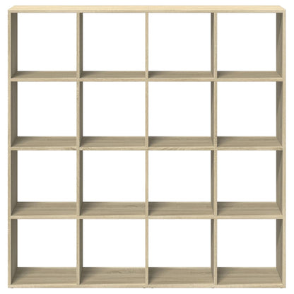 Boekenkast 137,5x29x137,5 cm bewerkt hout sonoma eikenkleurig