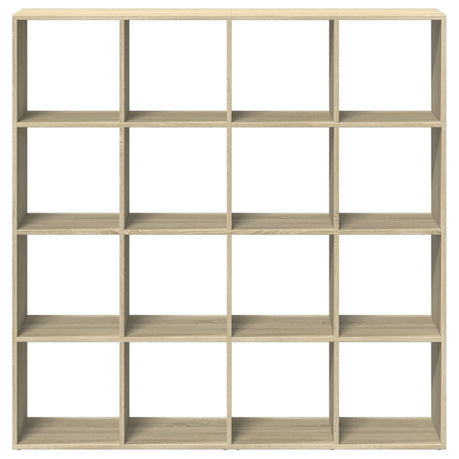 Boekenkast 137,5x29x137,5 cm bewerkt hout sonoma eikenkleurig