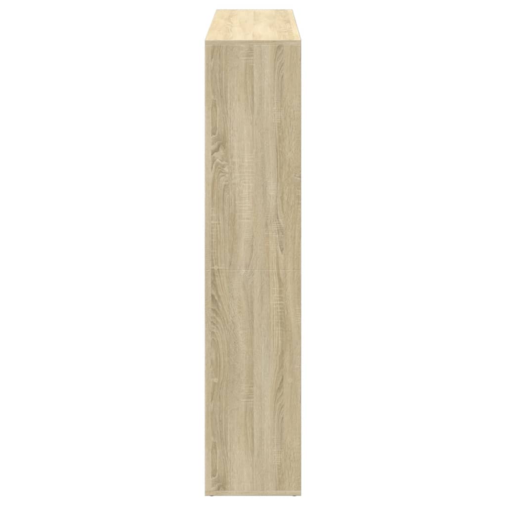 Boekenkast 137,5x29x137,5 cm bewerkt hout sonoma eikenkleurig