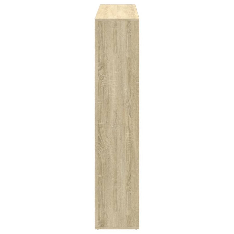 Boekenkast 137,5x29x137,5 cm bewerkt hout sonoma eikenkleurig