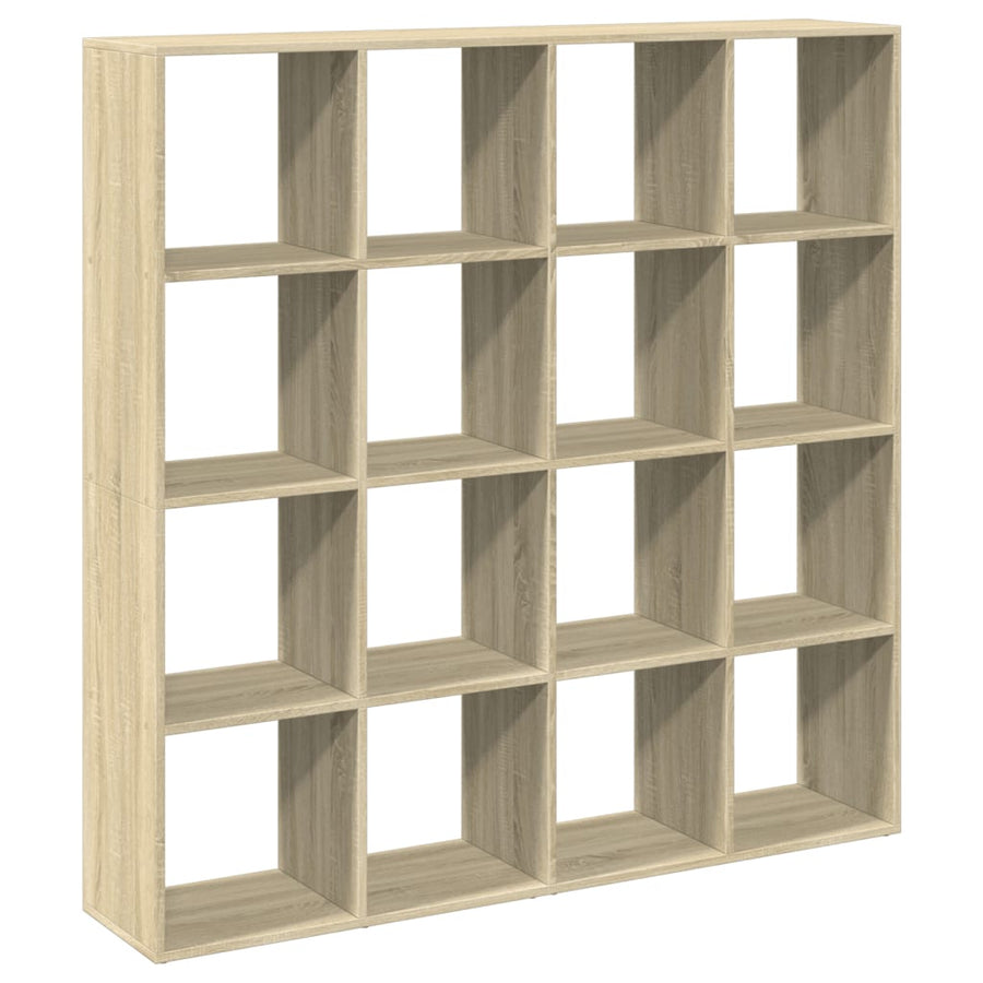 Boekenkast 137,5x29x137,5 cm bewerkt hout sonoma eikenkleurig