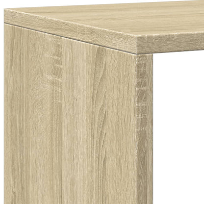Boekenkast 137,5x29x137,5 cm bewerkt hout sonoma eikenkleurig