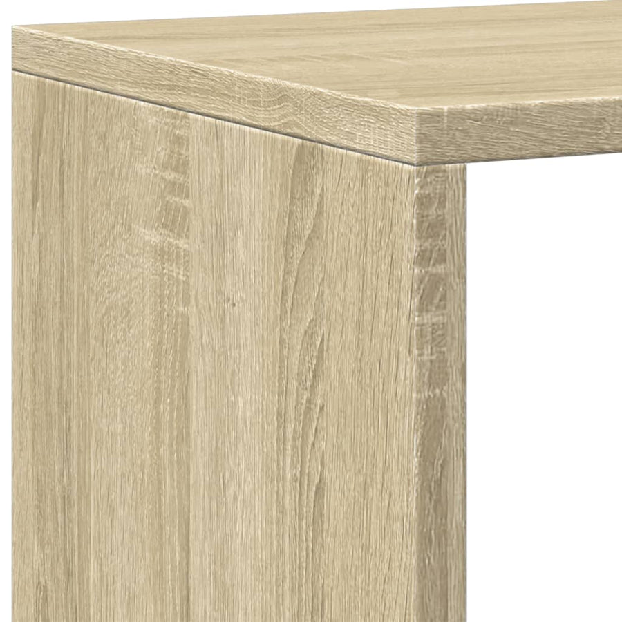 Boekenkast 137,5x29x137,5 cm bewerkt hout sonoma eikenkleurig