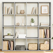 Boekenkast 137,5x137,5 cm bewerkt hout betongrijs