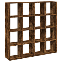 Boekenkast 137,5x29x137,5 cm bewerkt hout gerookt eikenkleurig