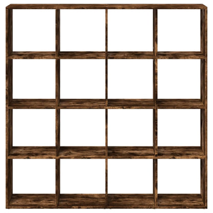 Boekenkast 137,5x29x137,5 cm bewerkt hout gerookt eikenkleurig