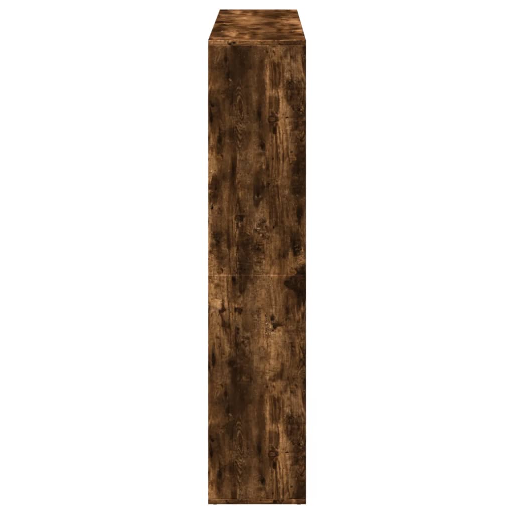 Boekenkast 137,5x29x137,5 cm bewerkt hout gerookt eikenkleurig